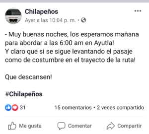 AYUTLA Anuncia autobús recolección de pasaje