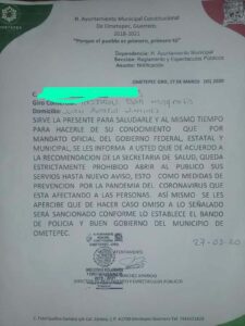 OME El escrito enviado a Magnolia
