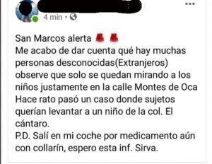ROJA - Mensaje que circula en las redes