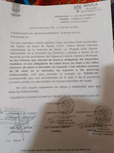 AYUTLA Oficio girado a comerciantes