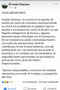 TECOANAPA Anuncio de las comunidades