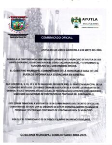AYUTLA Anuncio del cierre del panteón