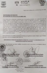 AYUTLA Oficio girado a comerciantes