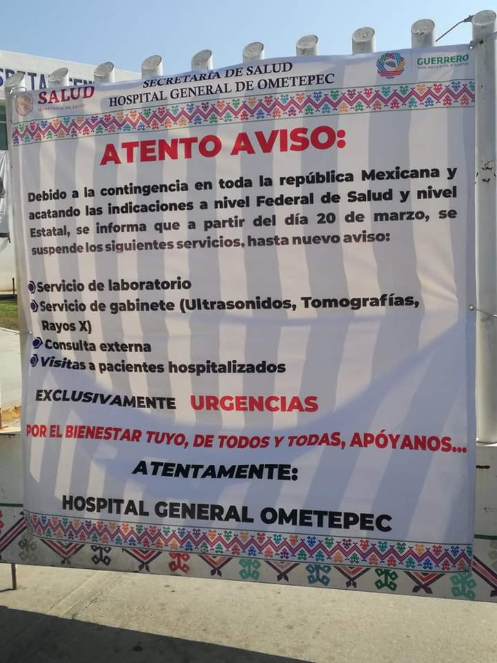 OME La lona colocada en el mes de marzo