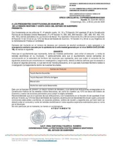 OME circular del gobierno del Estado