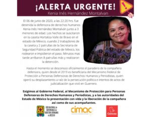 roja la alerta divulgada por organizacione sociales