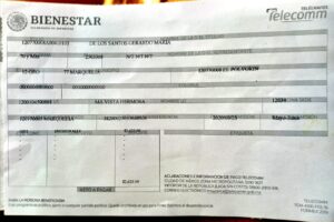 ROJA RECIBO DE PAGO POR LA CANTIDAD DE 2 MIL 620 PESOS
