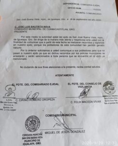 ROJA OFICIO ENVIADO A CUANACAXTITLA