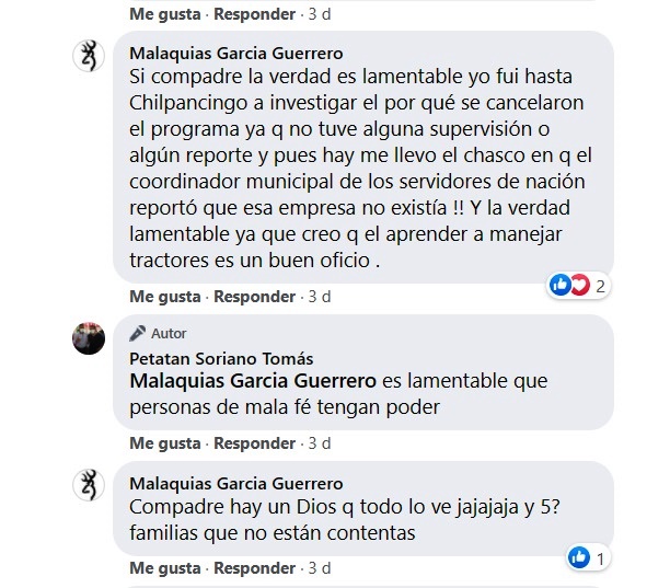 JUCHITÁN Mensaje de denuncia