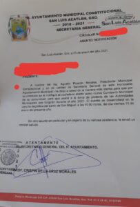 San Luis invitacion a la reunion de coplademun a autoridades por parte de la secretaria general