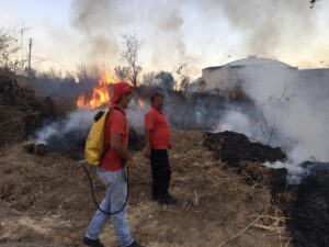 OME controlando los incendios
