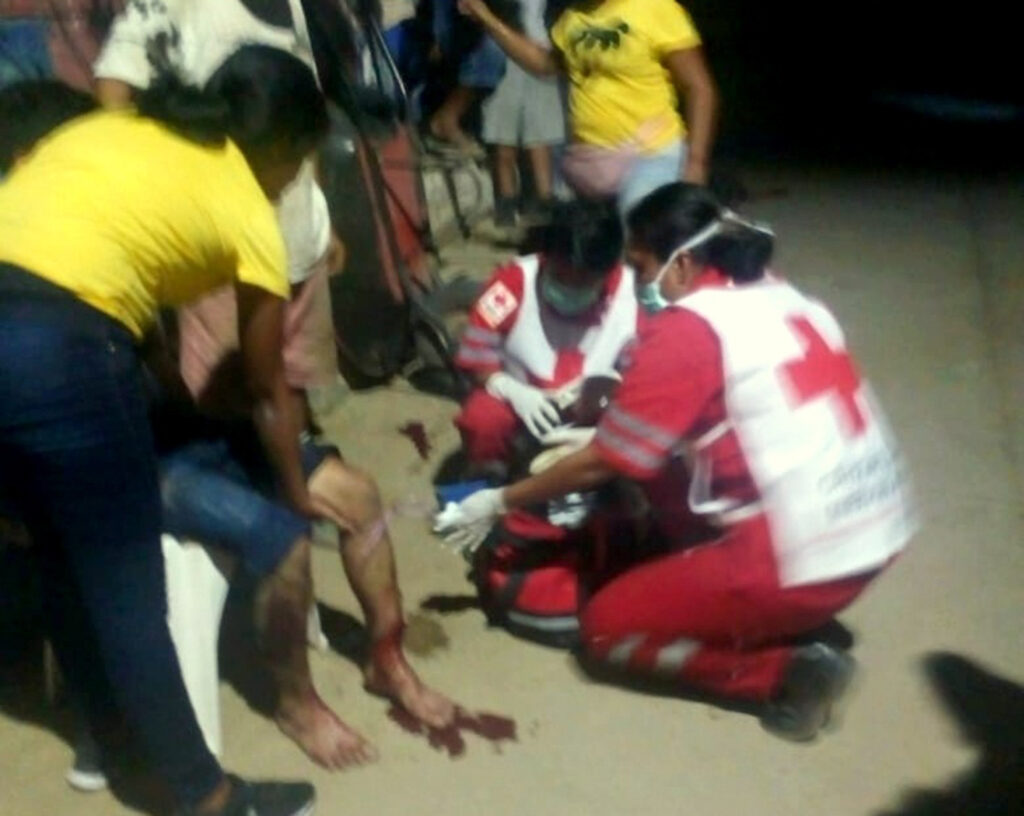 ROJA EL LESIONADO AL MOMENTO DE SER AUXILIADO