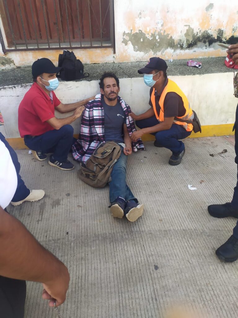ROJA El hombre atendido por Protección Civil