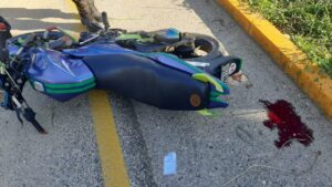 ROJA La motocicleta de la victima