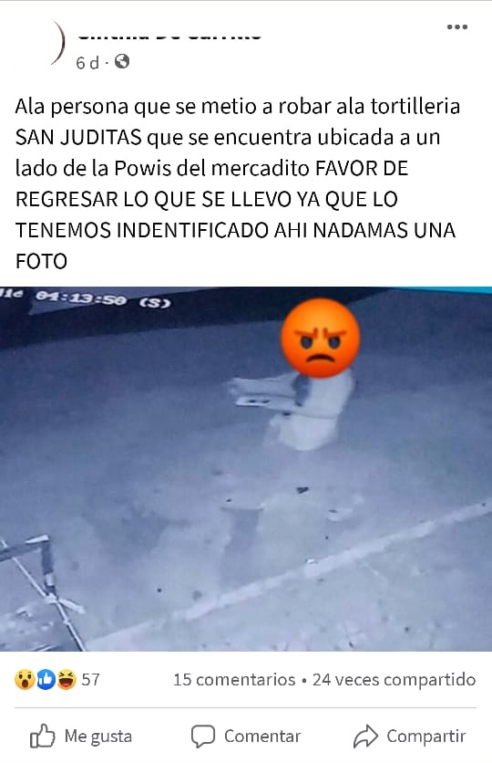 ROJA QUEJA DE ROBO