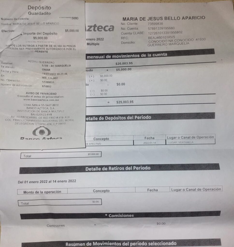 Marquelia Los documentos que mostró (1)