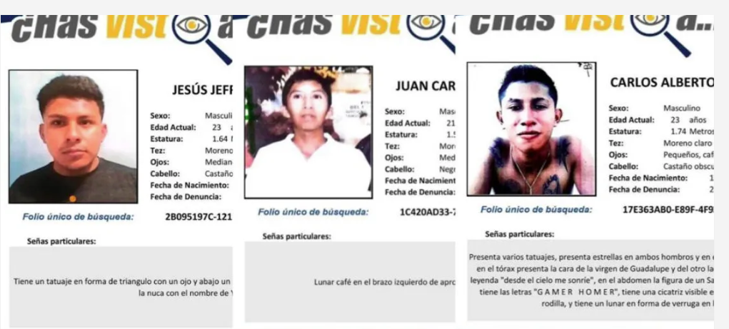 roja tres desaparecidos