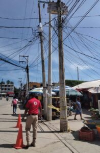 Marquelia PC acordono la zona por seguridad de los transeúntes