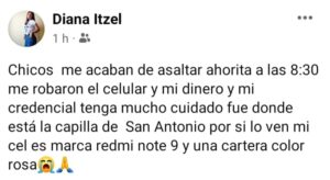 ROJA LA PUBLICACION DE LA JOVEN
