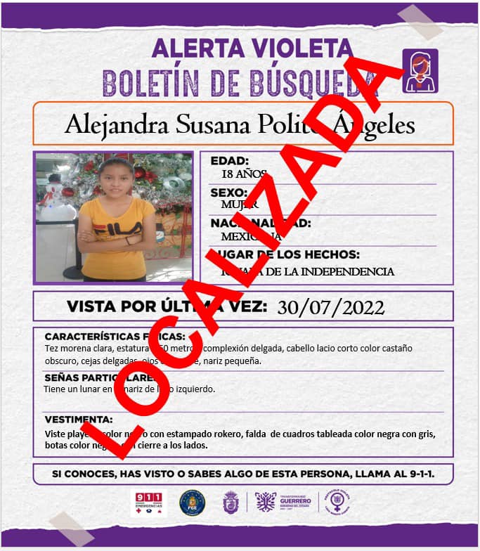 ROJA UNA DE LAS DESAPARECIDAS