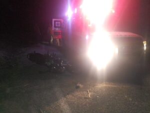 ROJA LA MOTO ACCIDENTADA