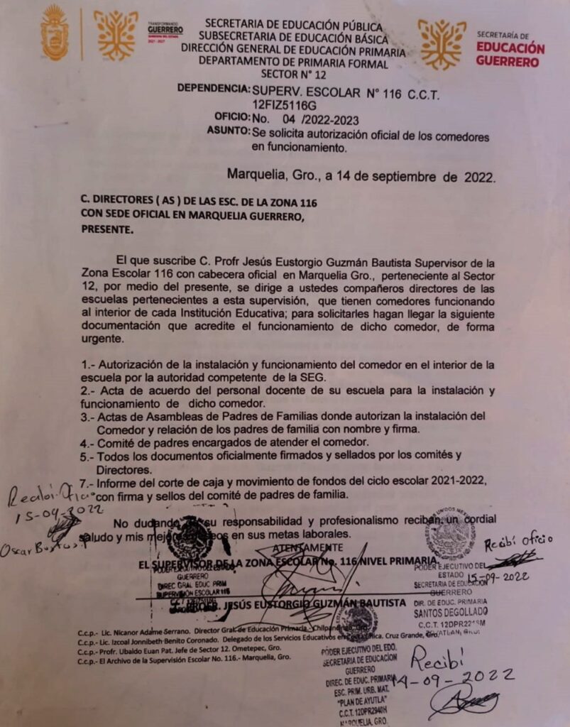 Marquelia Exigió rendición de cuentas de comedores escolares