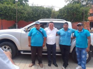 OME Rigo Chacón con los transportistas
