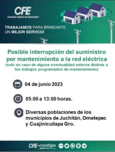 JUCHITÁN COMUNICADO CFE