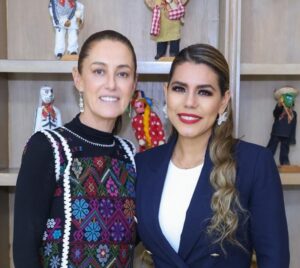 principal Claudia y la gobernadora Evelyn Salgado