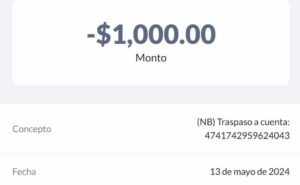 ROJA COMPROBANTE DE TRANSFERENCIA