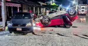 roja la volcadura