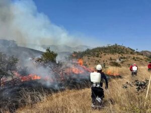 roja Incendio en Ahuacuotzingo