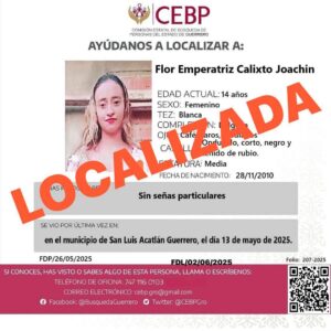 ROJA LOCALIZADA