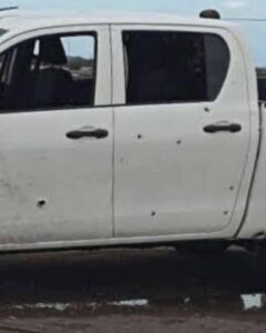 roja La Toyota baleada
