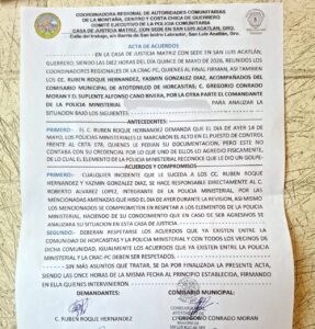 ROJA ACTA DE ACUERDOS